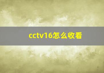 cctv16怎么收看