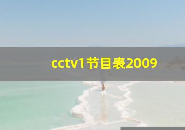 cctv1节目表2009