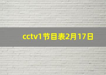 cctv1节目表2月17日