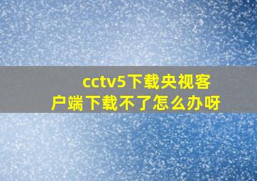 cctv5下载央视客户端下载不了怎么办呀