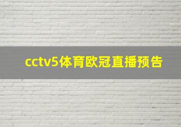 cctv5体育欧冠直播预告