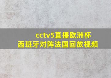 cctv5直播欧洲杯西班牙对阵法国回放视频