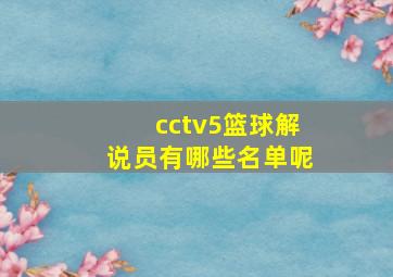 cctv5篮球解说员有哪些名单呢