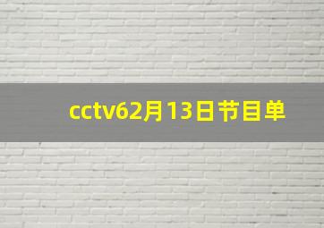 cctv62月13日节目单