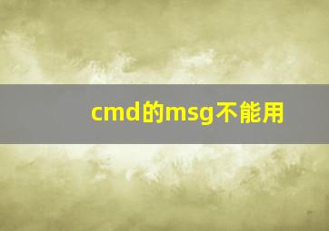 cmd的msg不能用