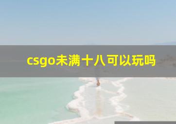 csgo未满十八可以玩吗