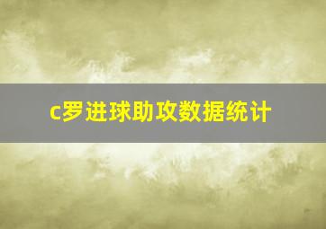 c罗进球助攻数据统计