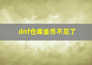 dnf仓库金币不见了