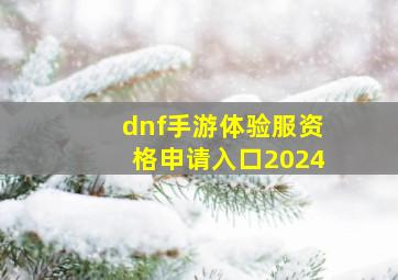 dnf手游体验服资格申请入口2024