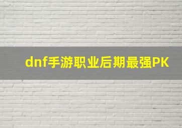 dnf手游职业后期最强PK