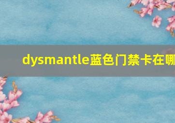 dysmantle蓝色门禁卡在哪