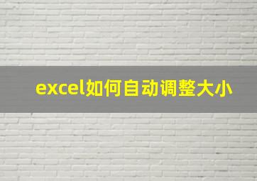 excel如何自动调整大小