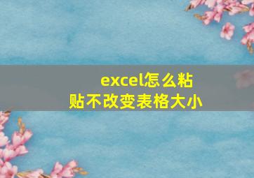 excel怎么粘贴不改变表格大小