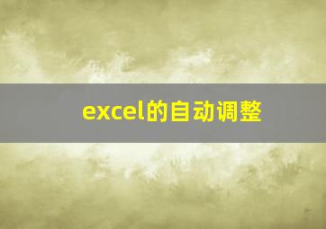 excel的自动调整