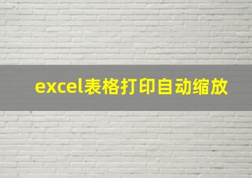 excel表格打印自动缩放