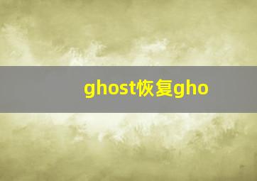 ghost恢复gho