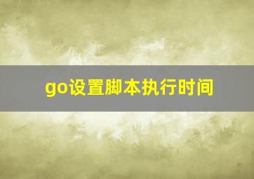 go设置脚本执行时间