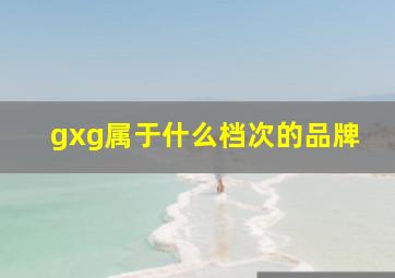 gxg属于什么档次的品牌