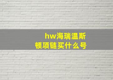 hw海瑞温斯顿项链买什么号