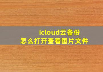 icloud云备份怎么打开查看图片文件