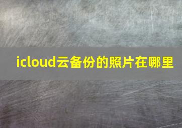 icloud云备份的照片在哪里