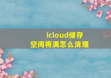 icloud储存空间将满怎么清理