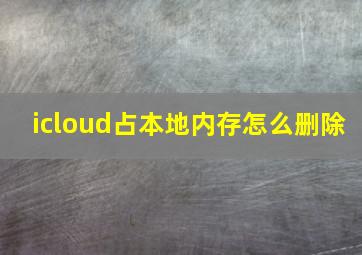 icloud占本地内存怎么删除