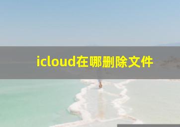 icloud在哪删除文件