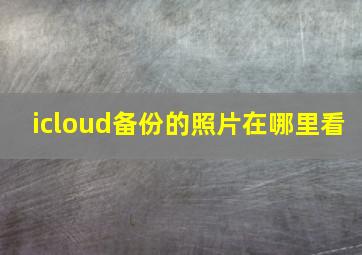 icloud备份的照片在哪里看