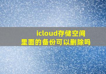 icloud存储空间里面的备份可以删除吗