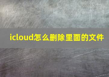 icloud怎么删除里面的文件