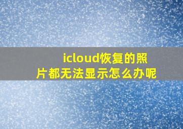 icloud恢复的照片都无法显示怎么办呢