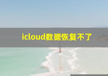 icloud数据恢复不了