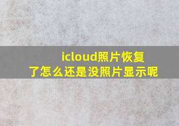 icloud照片恢复了怎么还是没照片显示呢