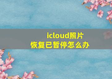 icloud照片恢复已暂停怎么办