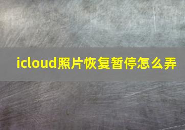 icloud照片恢复暂停怎么弄