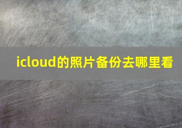 icloud的照片备份去哪里看