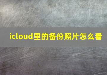 icloud里的备份照片怎么看