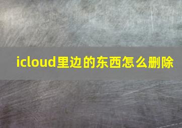 icloud里边的东西怎么删除