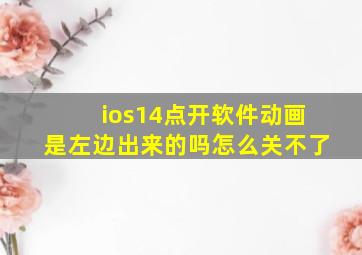 ios14点开软件动画是左边出来的吗怎么关不了