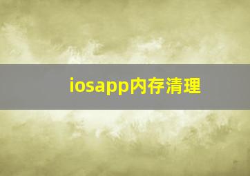 iosapp内存清理