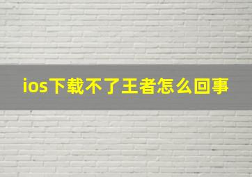 ios下载不了王者怎么回事