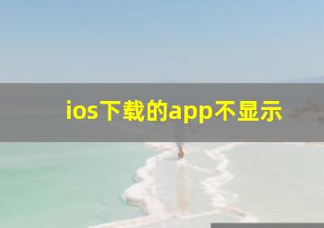 ios下载的app不显示