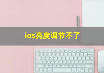 ios亮度调节不了