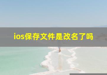 ios保存文件是改名了吗