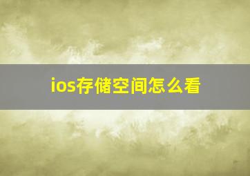 ios存储空间怎么看