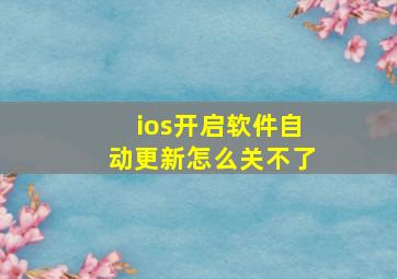 ios开启软件自动更新怎么关不了