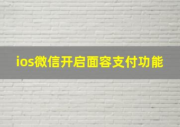 ios微信开启面容支付功能