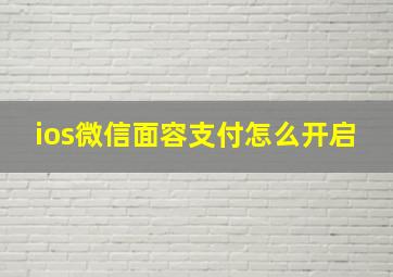 ios微信面容支付怎么开启