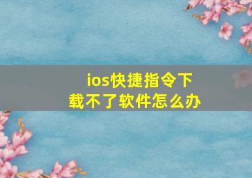 ios快捷指令下载不了软件怎么办